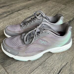 Ryka shoes running shoes size 7.5 gray and aqua athletic supportive